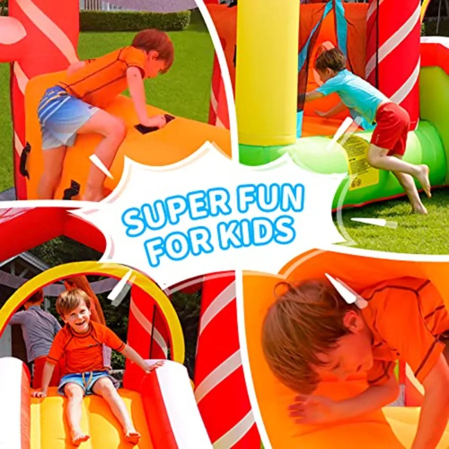 Maison de rebond gonflable, videur d'obstacles et toboggan avec souffleur d'air (maison de rebond de maison rouge)