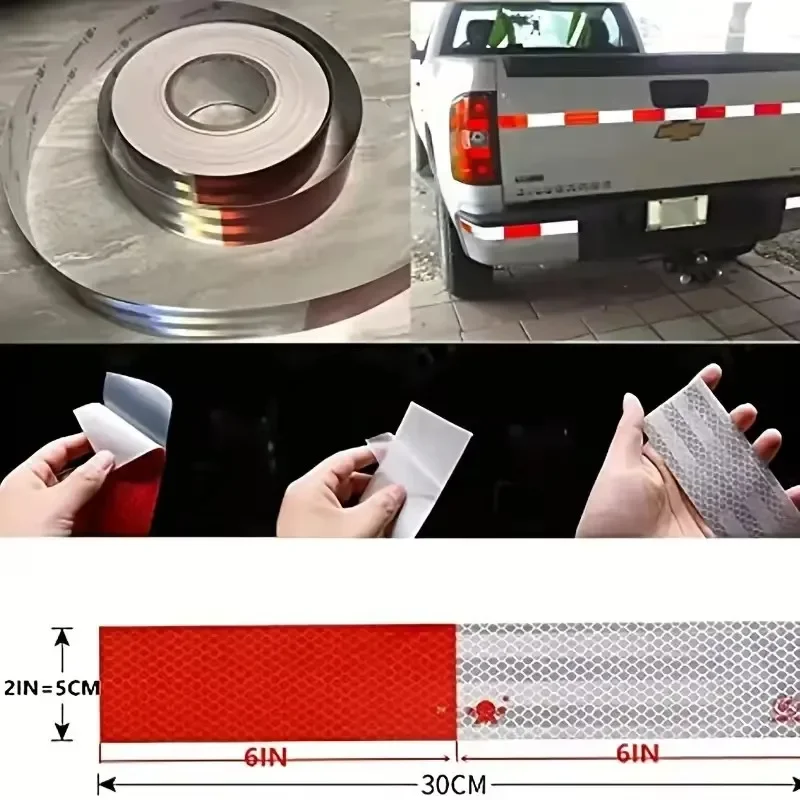 DOT-C2 Car Reflective Tape Auto Safety Warning Sticker Reflector Protective Tape Strip Film for Trucks Auto Motorcycle Stickers