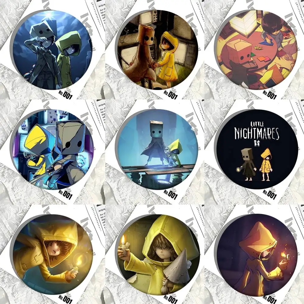 Game Anime L-Little Nightmares Round Badge Creative Brooch Clothing Backpack Accessories Lapel Pin