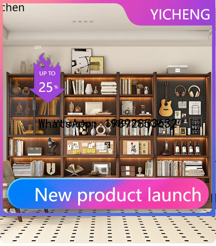 

X8 Black Walnut Bookcase Whole Wall Shelf Storage Display Locker