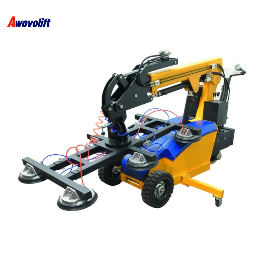 Awovolift 300kg to 800kg Glazing Robot Marble Granite Slabs Vacuum Lifting Equipment Crane Suction Flip 90 and Rotation 360 CE