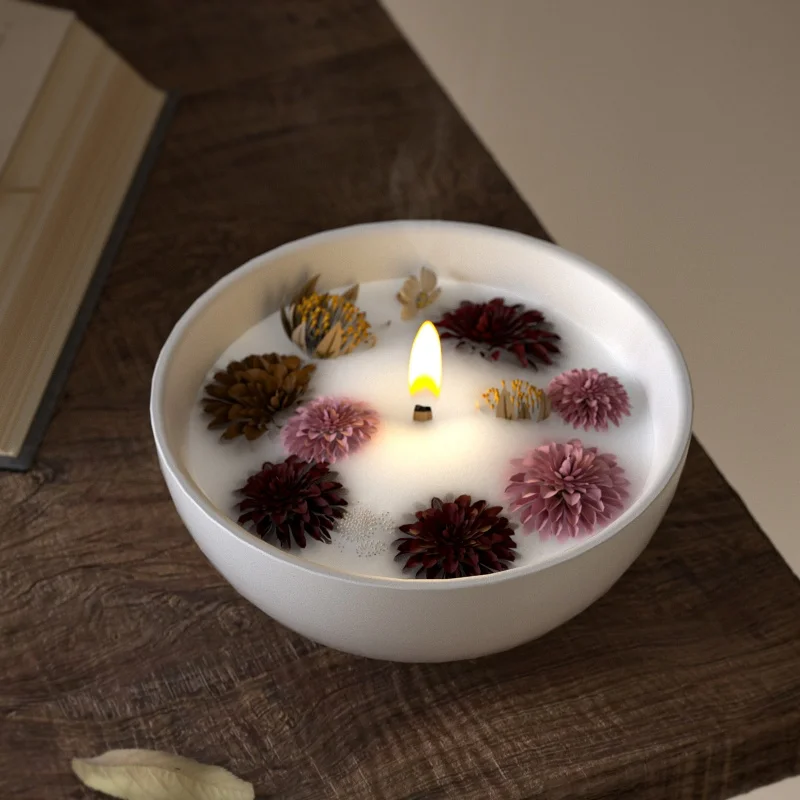 Round Candle Bowl Concrete Silicone Mold DIY Succulent Planting Flowerpot Cement Resin Molds Crafts Jewelry Storage Container view 2