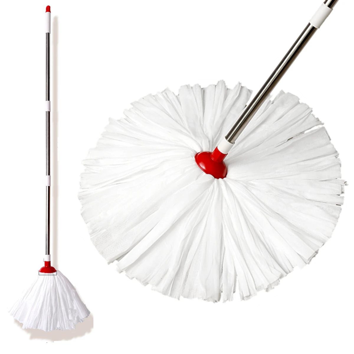 House Cleaning Mop for Floor Cleaning, 60inch Stainless Steel Long Handle Non-woven Fabrics Mops,Quick Absorbent Mop