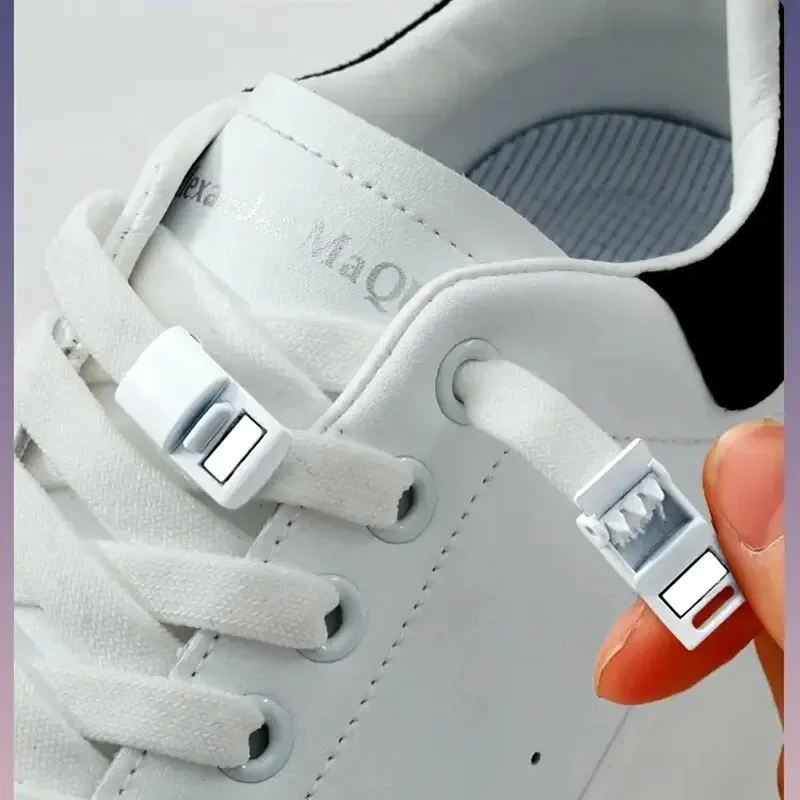 Magnetic Lock Shoe Laces without Ties Elastic Laces Sneakers Kids Adult 8MM Widened Flat No Tie Shoelaces for Shoes Accessories