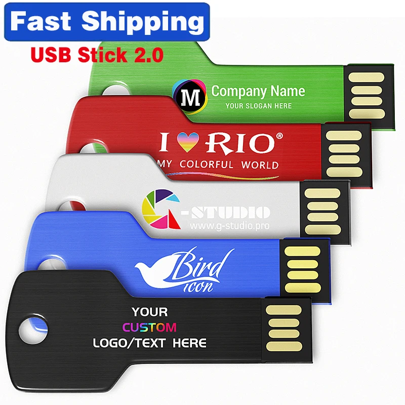 

Fast Shipping USB Flash Drive Key Pen Drive 64GB Colorful Metal 32GB Funny Creative Business Gift Memory Stick 16GB 8GB 4GB