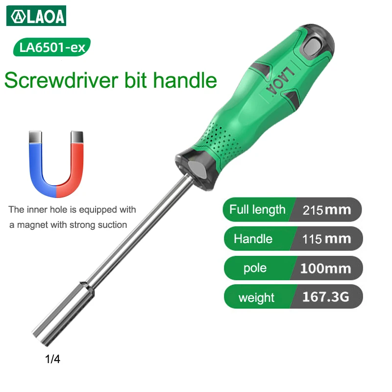 LAOA two-color injection-molded screwdriver handle, multi-function hexagonal socket wrench, screwdriver, special for electricia