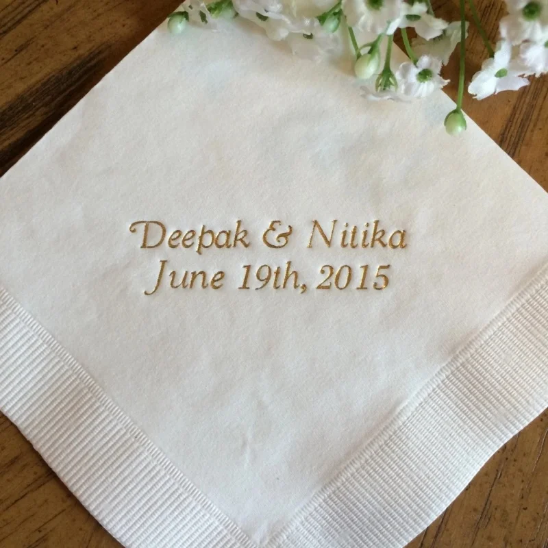 

50pcs Personalized Napkins Personalized Napkins Wedding Personalized Cocktail Beverage Paper Anniversary Party Monogram Custom