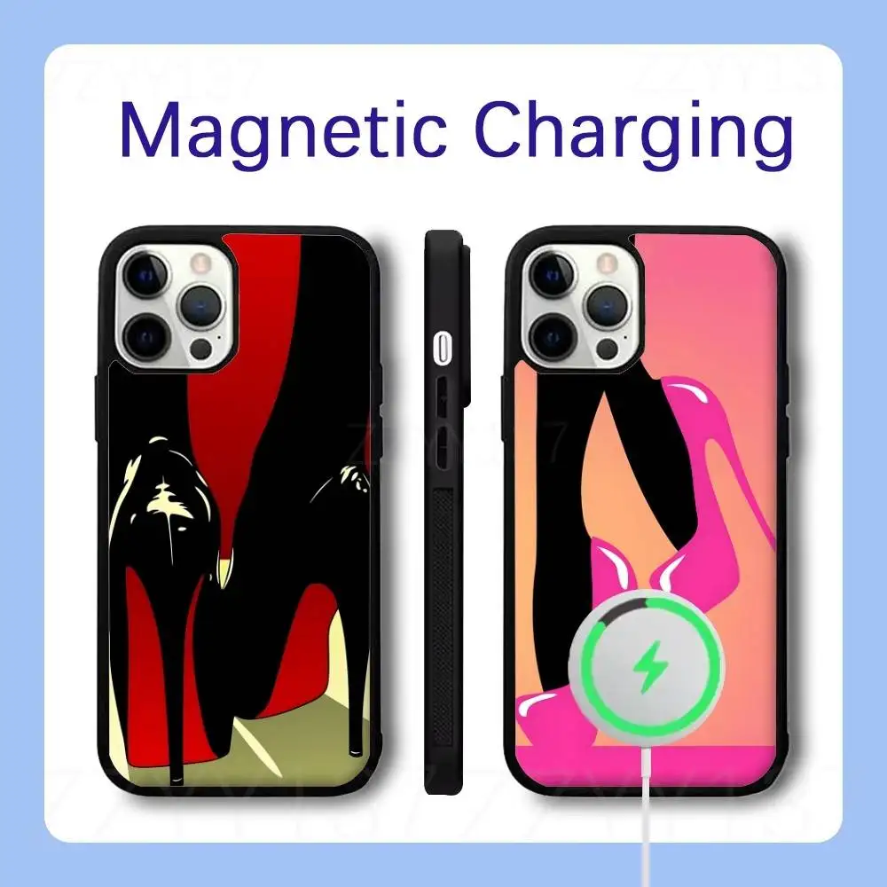 

Sexy High Heels Girl Women Phone Case For iPhone 17,16,15,14,13,12,11,Pro,Max,Plus,Air,Mini, Magsafe Magnetic Wireless Charging