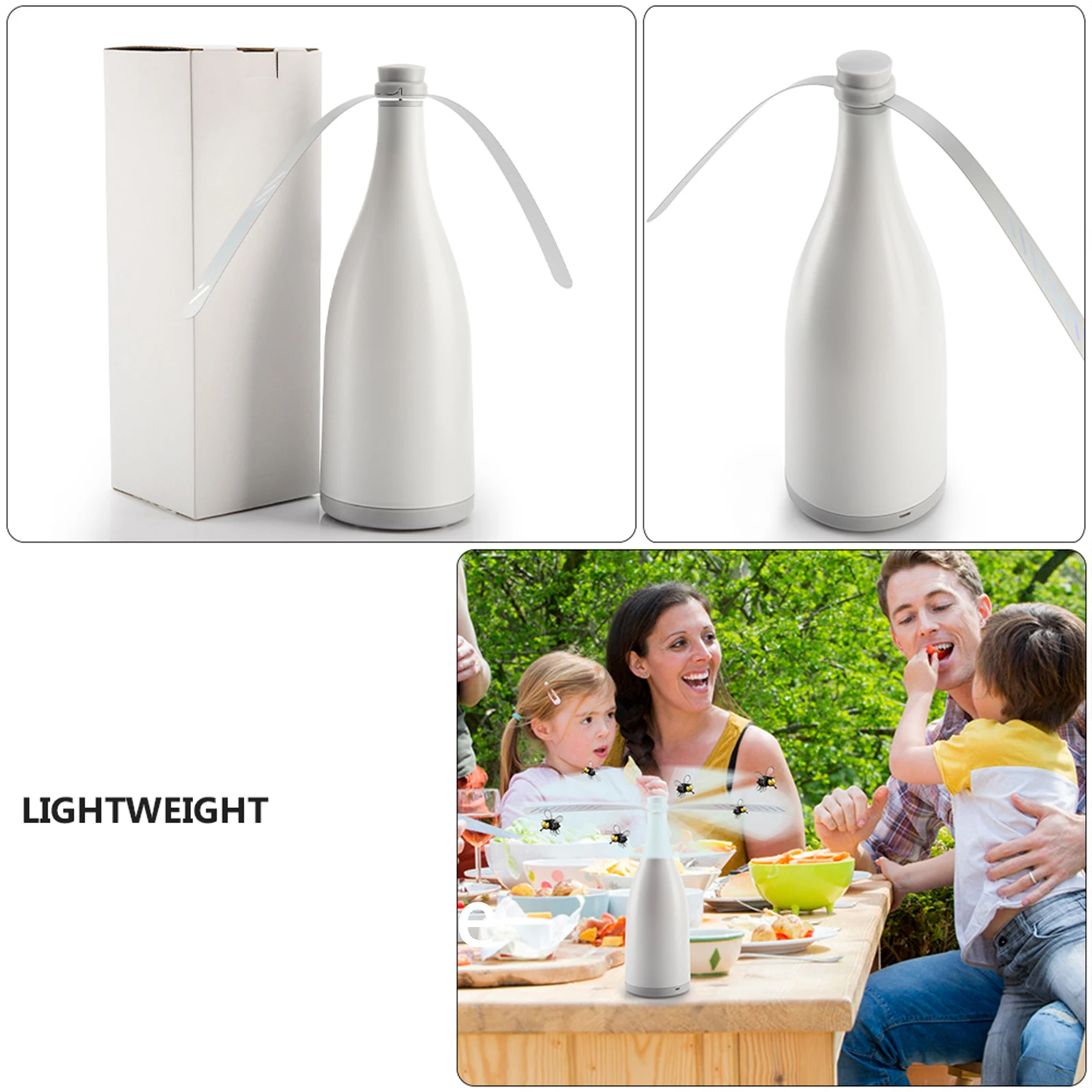 

Automatic Fly Repellent Fan Plastic Odorless Desktop Food Protector Abs Mute Mosquito Repellent Portable Outdoor Use