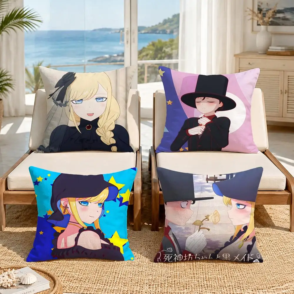 Anime Duke of Death and His MaidS Cushion Cover Soft Pillow Cover Two‑Side Throw Pillow Case for Sofa Pillowcase Home Decoration