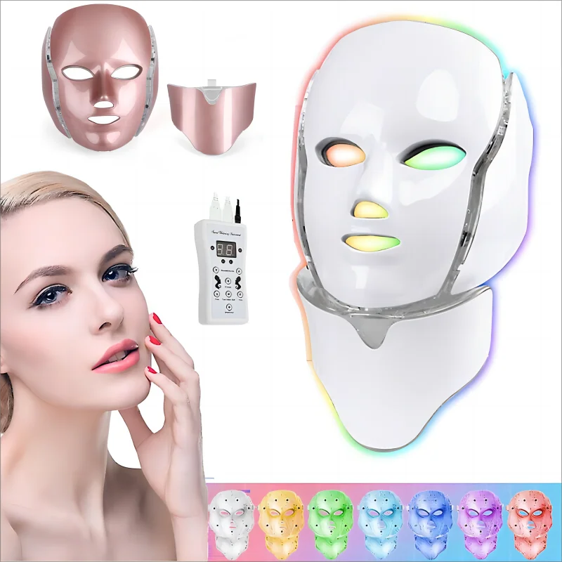 Versie Améliorée Du Masque De Beauté Multifonctionnel À Led 7 Couleurs Pour Soins De La Peau, Photorajeunissement Pratique