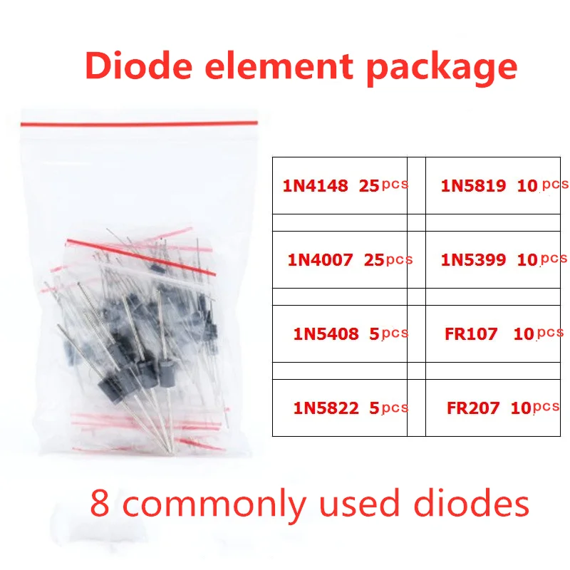 

100PCS/lot Components Packaged Directly Into Diode Package 1N4148 1n4007 FR107 FR207, Etc.