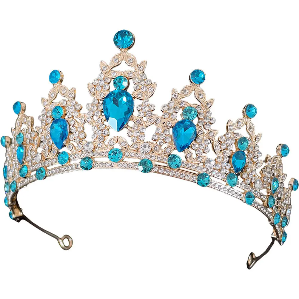 

Baroque Crown Headpiece Bridal Wedding Tiara For Women Girls Festival Party Hair Accessory Vintage Headdress Rhinestone Decor