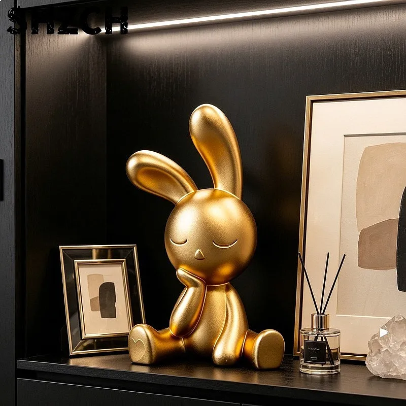 Statuette Creative Abstract Art Sitting Rabbit Ornament Home Decor Gift