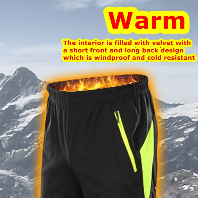 Winter Cycling Bicycle Pants Men Women‘s Thermal Fleece Windproof Trousers Sportswear Bike Reflective Tights Cycling Long Pants