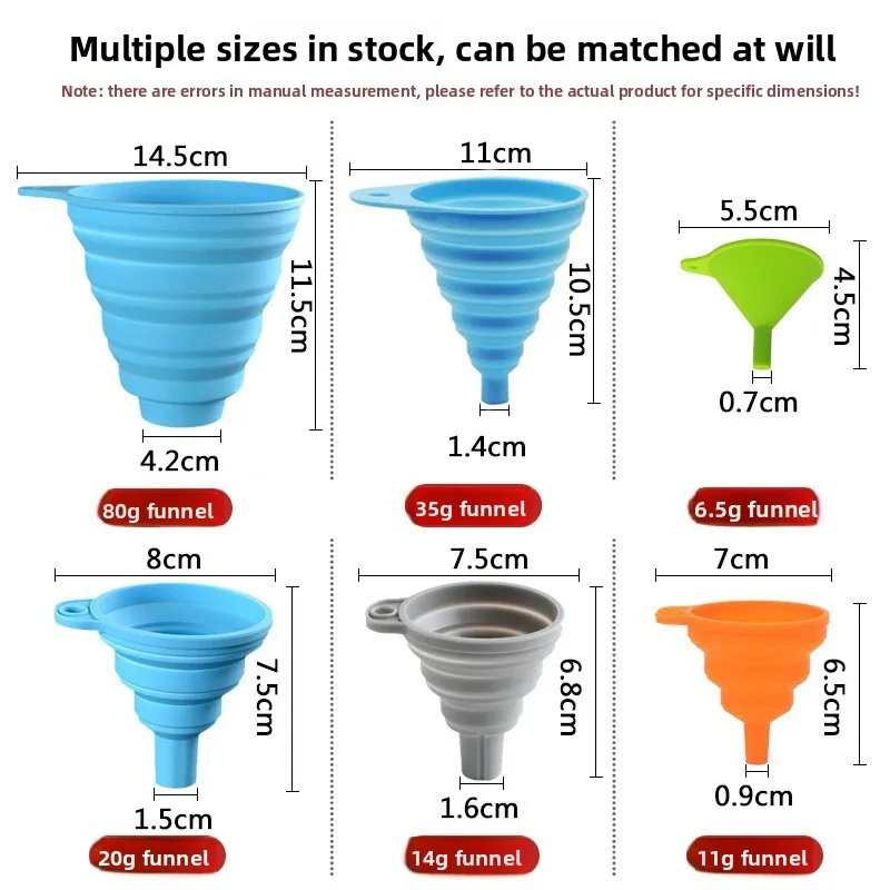 Silicone Funnel, Retractable Mini Portable Folding Oil Funnel