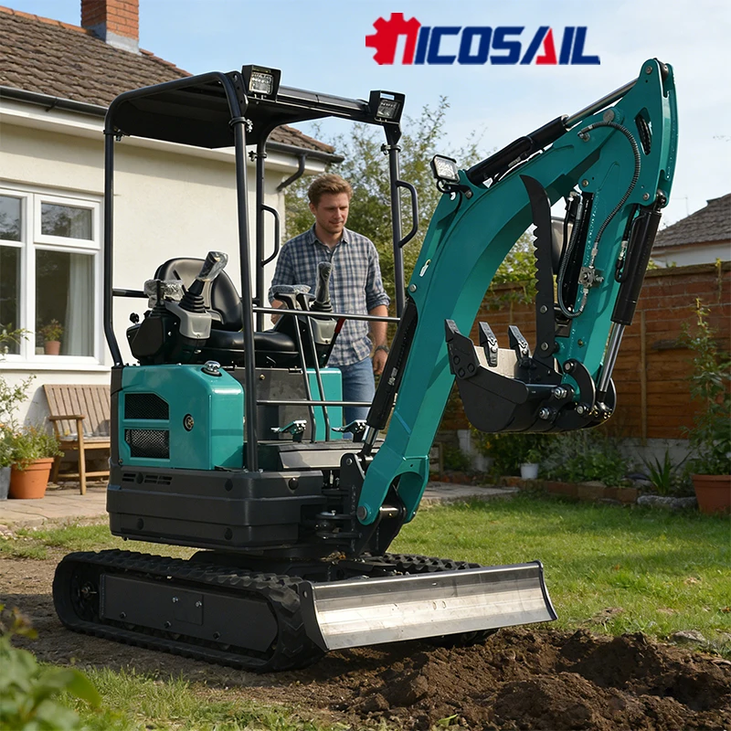 

2 Ton Mini Excavator For Trenching Durable Rubber Track Stable Performance For Long Working Hours