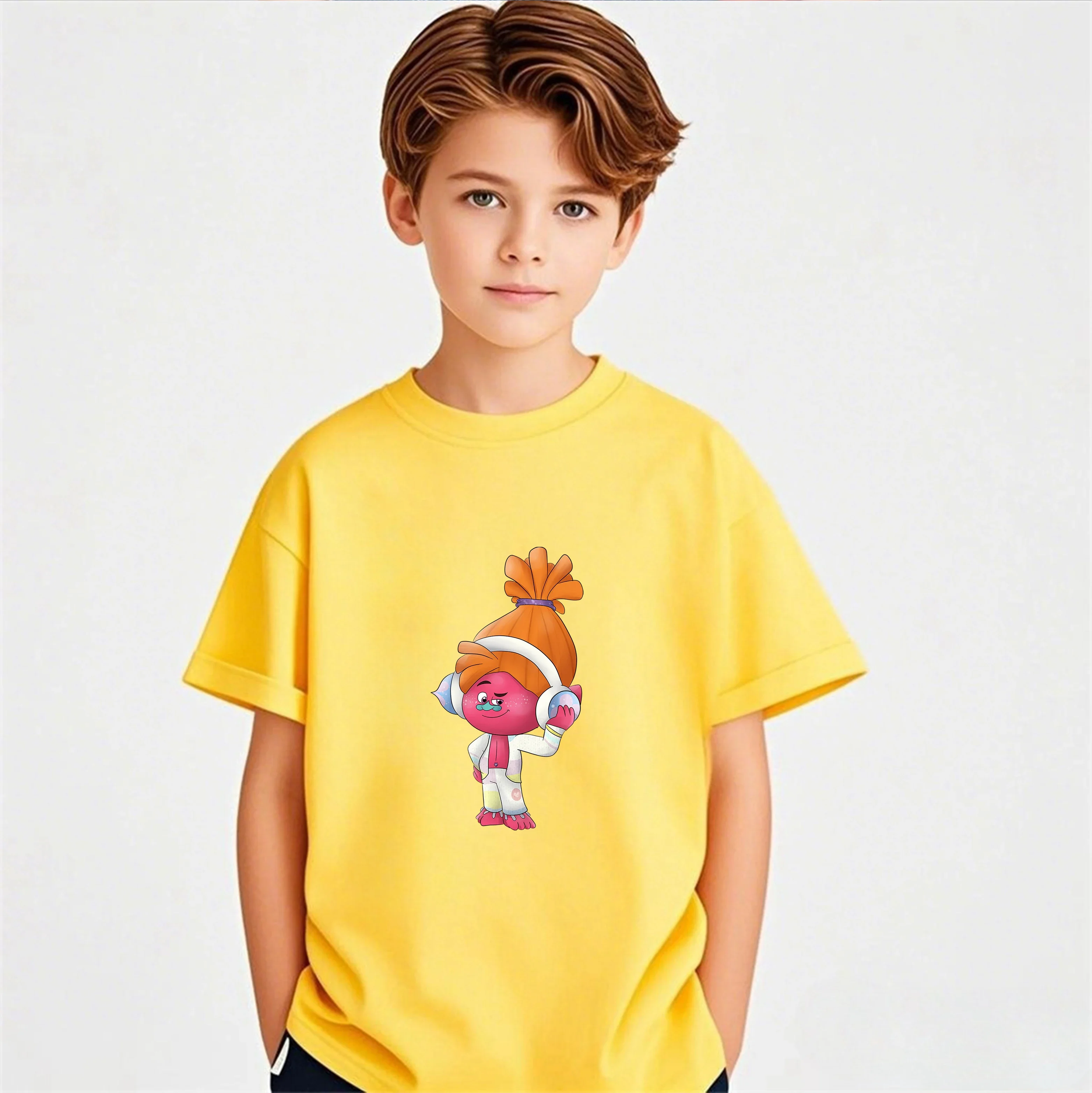 

Игривая футболка в стиле Троллей для детей 3-14 лет, для мальчиков и девочек, на летнюю тематическую вечеринку