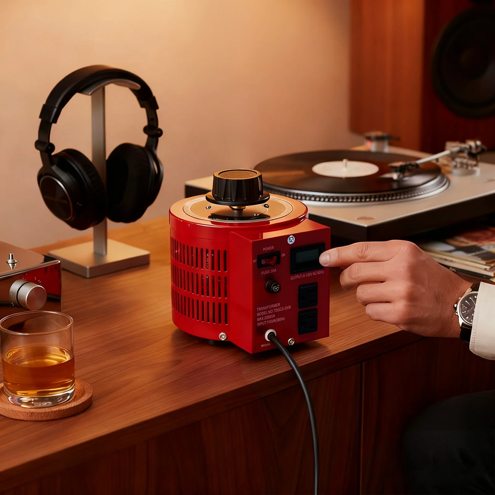 

[Перегулируемый трансформатор] Переменный трансформатор с медной катушкой 2000 ВА, 110 В, железный корпус, безопасный стабильный - Регулировка напряжения для домашнего оборудования