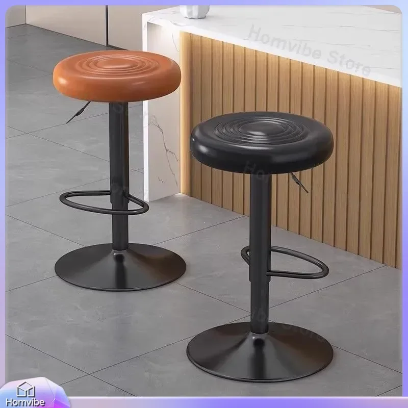 Modern Bar Stool High Chair Adjustable Swivel Seat Minimalist Kitchen Island Counter Stools Home Furniture Lift Up Tall