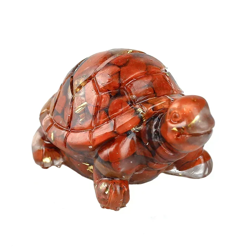 Kawaii Artificial Turtle Figurines Crushed Crystal/Stone Transparent Epoxy Resin Figurine Home Decorations