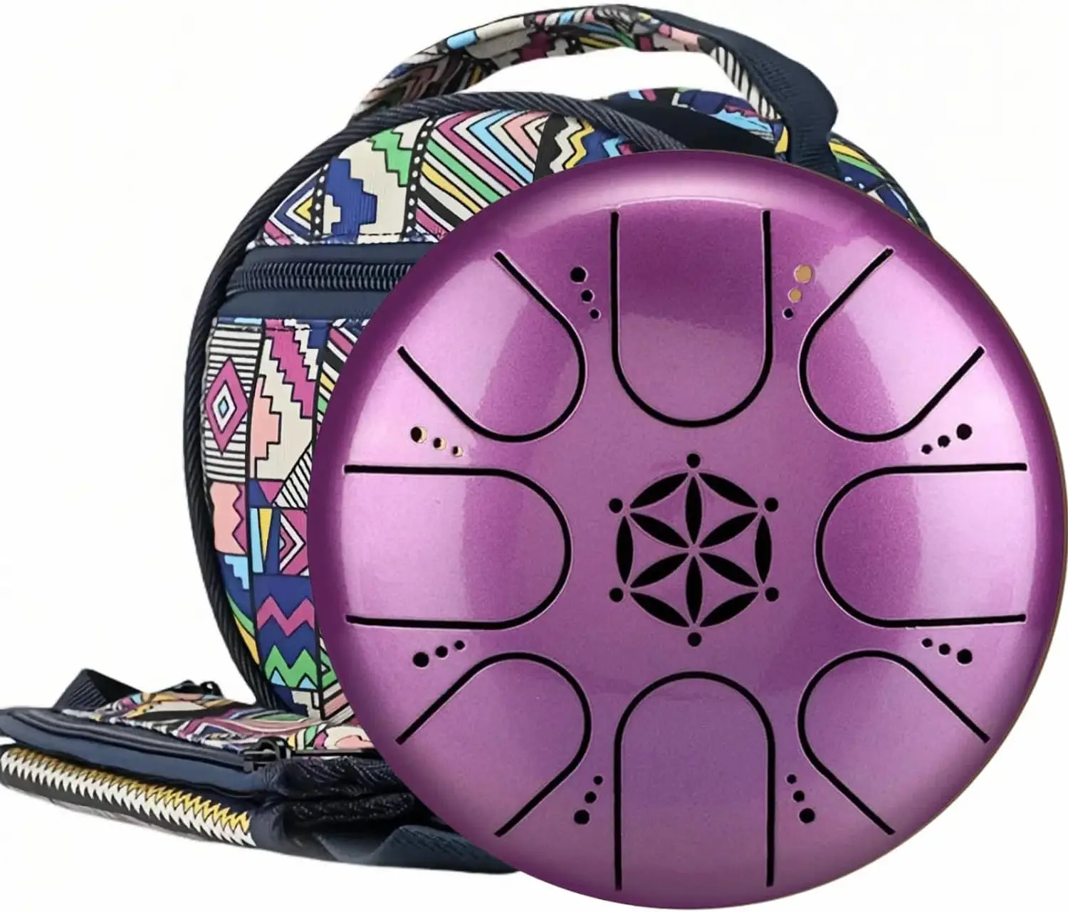 

Rain Drum，Steel Tongue Drum with Carry Bag, 5 Inch 8 Note Handpan Tank Drum Kit, C Major Tongue Drum Instrument