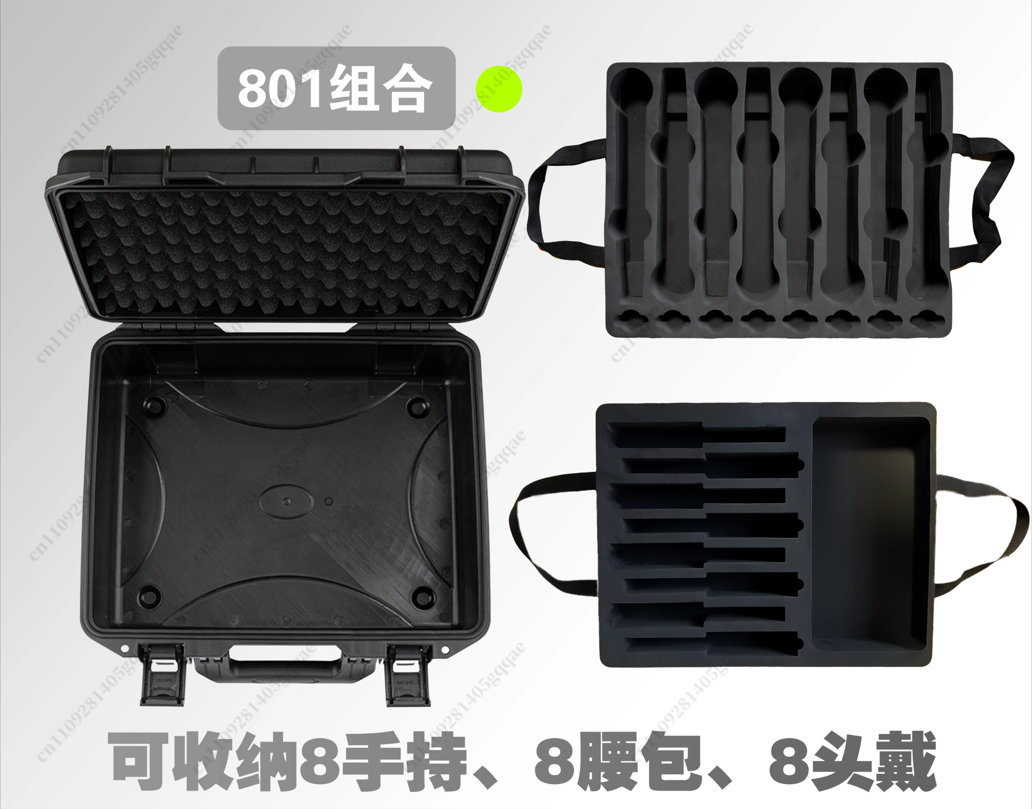 801 Combination Storage Box 8 Microphone 8 Fanny Pack Microphone Fanny Pack Headwear Earphone Monitor Performance Plastic