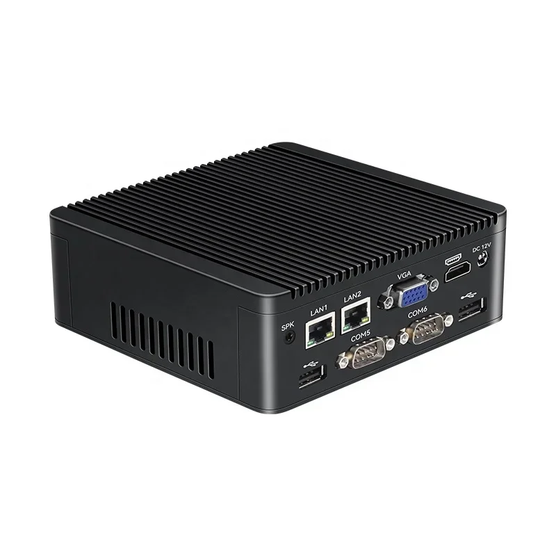 2026 Desktop Mini PC Gemini J4125/J5005/N4100/N5000 DDR4 SO-DIMM 6COM RS485 With Aluminum Fanless Radiator Computer