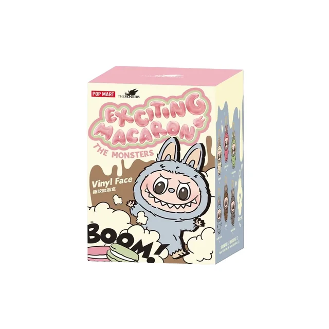 Popmart original Labubu 100%Versão genuína O monstro de macaroon caixa cega