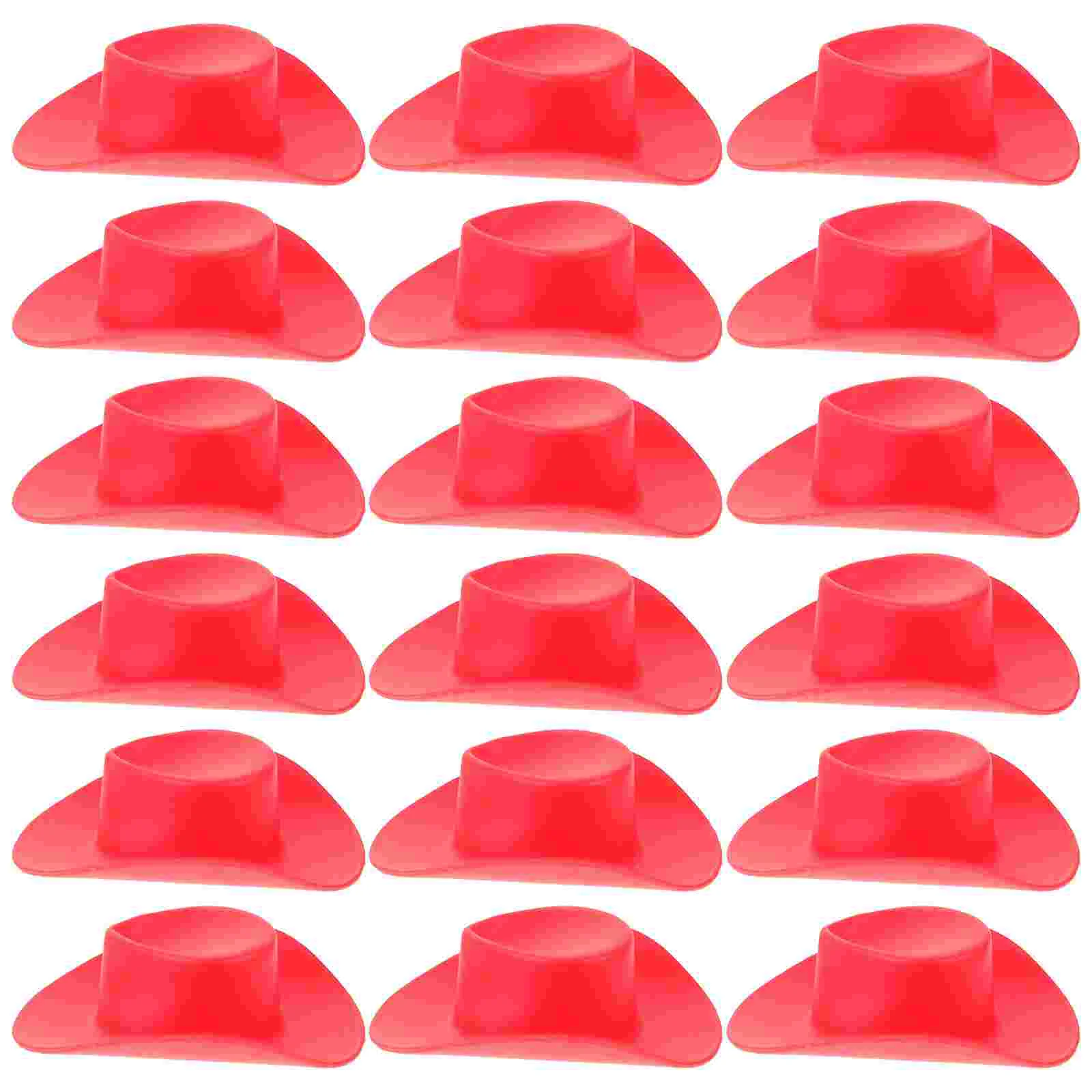 

20pcs Miniature Hats Decorative Plastic Red Tiny Hats for Dollhouse Crafts Accessories Mini Hat Scene Props