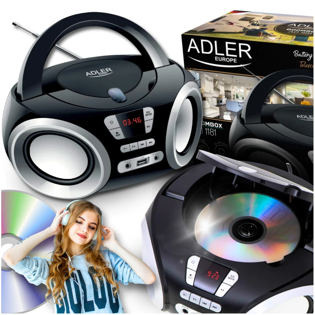 Radio Boombox CD MP3 USB FM-radio Geheugen 20-station Equalizer AUX-hoofdtelefoonaansluiting