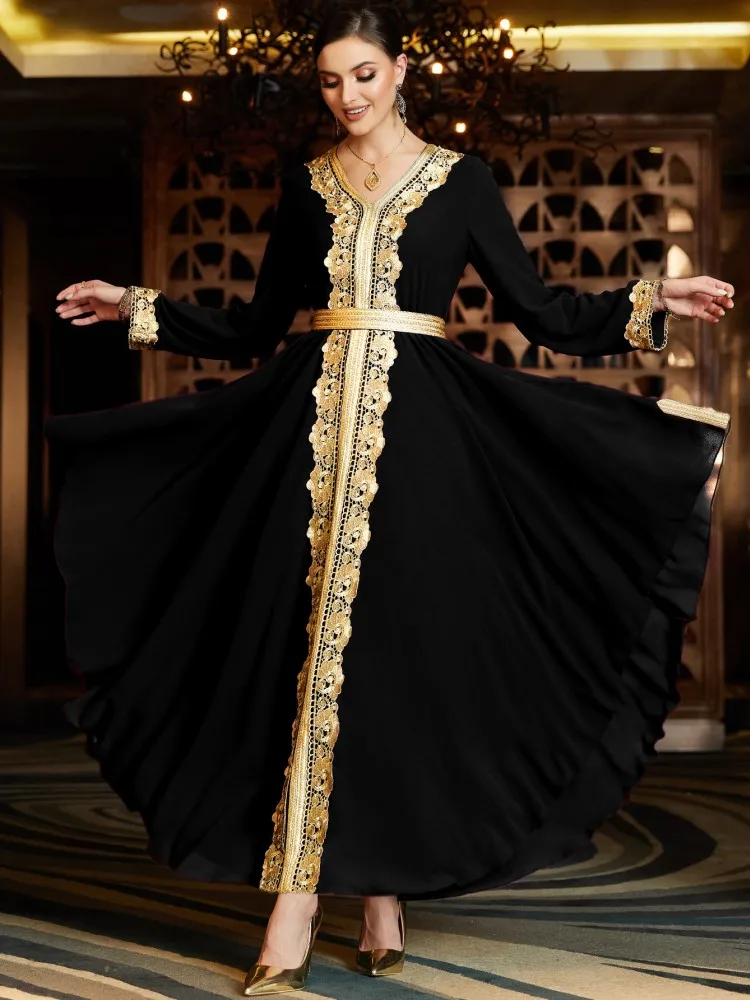 Robe longue musulmane pour femmes, Abaya de Dubaï, Turquie, Islam, Kaftans, Abayas, Robe de soirée pour femmes, Caftan