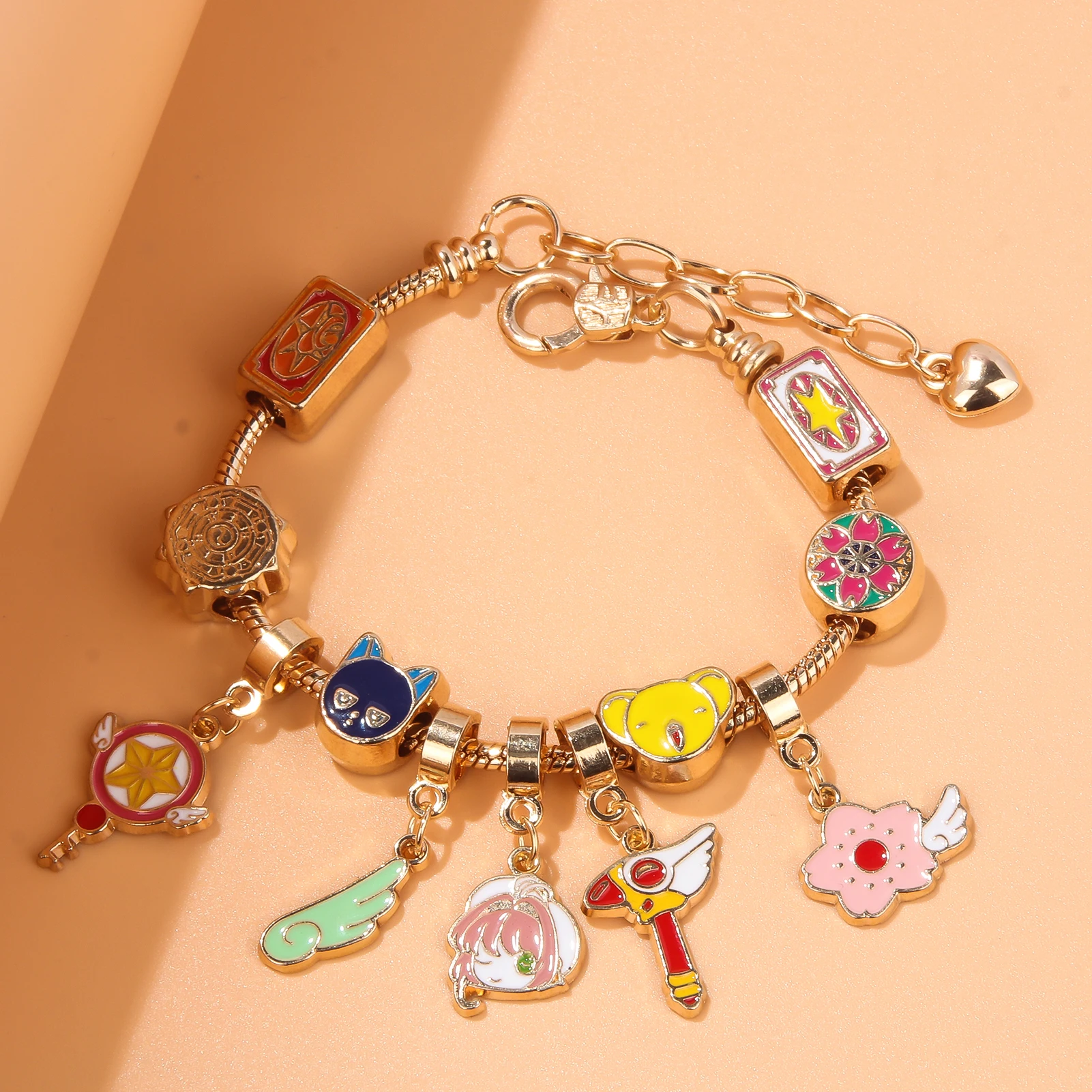 Card Captor Sakura KINOMOTO SAKURA Charms Bracelet Magic Wand Bangle Bracelets for Women Cosplay Jewelry Gift