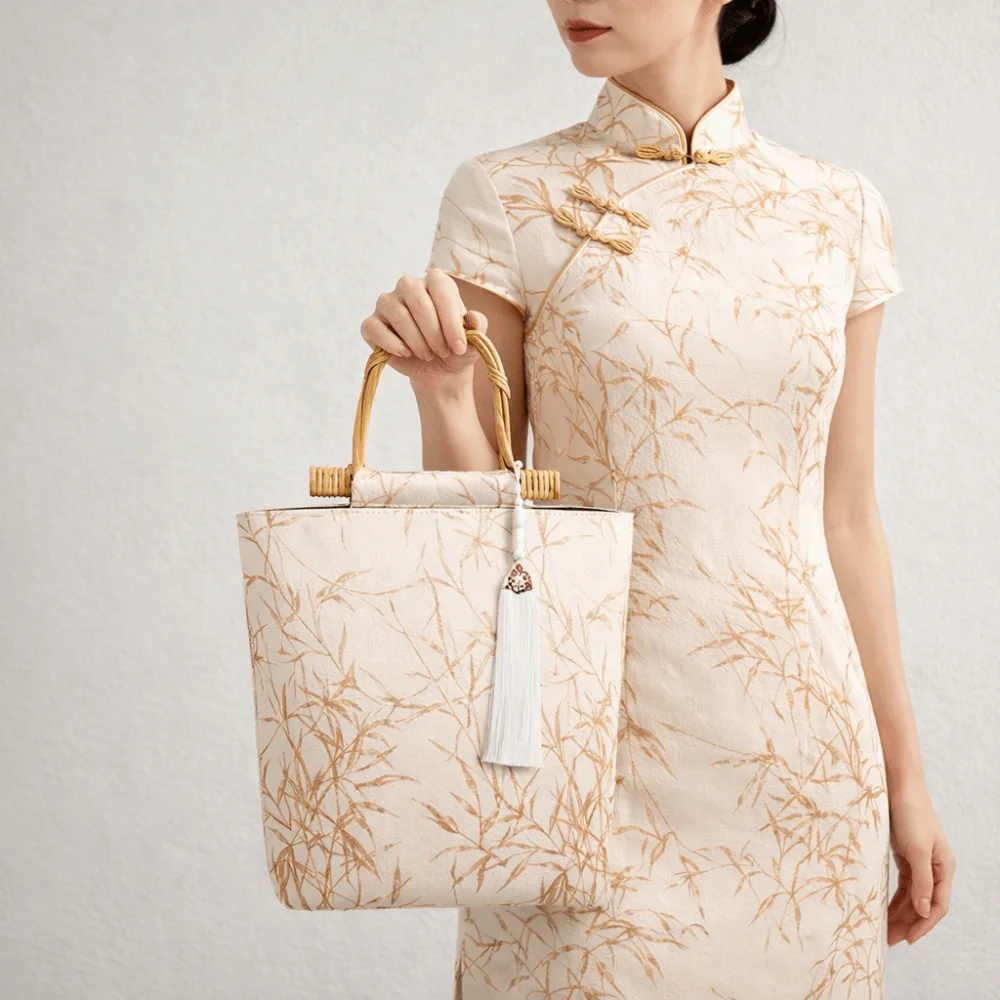 Canvas Jacquard Tote Bag Bambo - Women'S Accessories Handbags 评论和价格