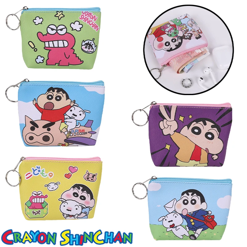 Crayon Shin-chan Cartoon Kinder Brieftasche Anime Frauen Pu Zipper Geldbörse Tasche Kinder Nette Kurze Brieftasche Geld Schlüssel Lagerung tasche Geschenke