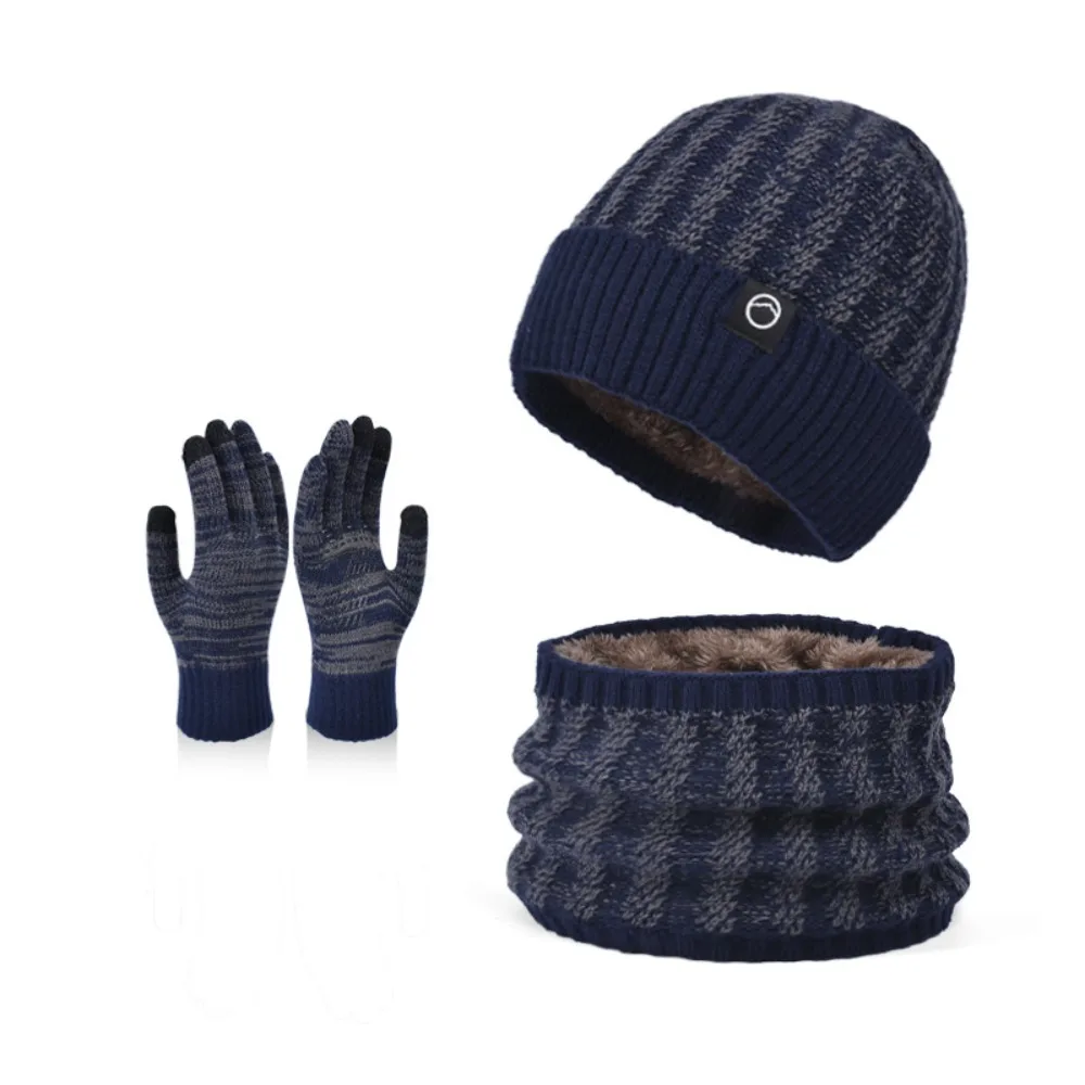 Winter Hat Gloves Scarf Set for Women Men Knitted Touchscreen Thermal Ear Warmer Beanie Lined Neck Warmer Cold Weather Windproof