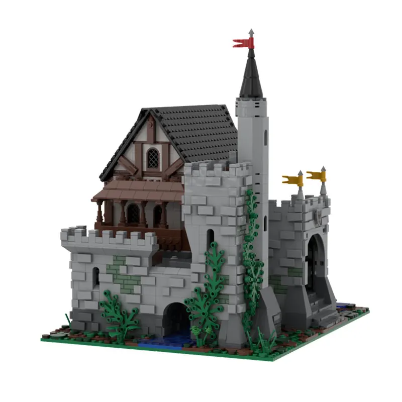 تجميع الجسيمات الصغيرة بناء لعبة المكعبات MOC-169989 3790 قطعة القرون الوسطى مانور بناء القلعة نموذج هدية الحلي