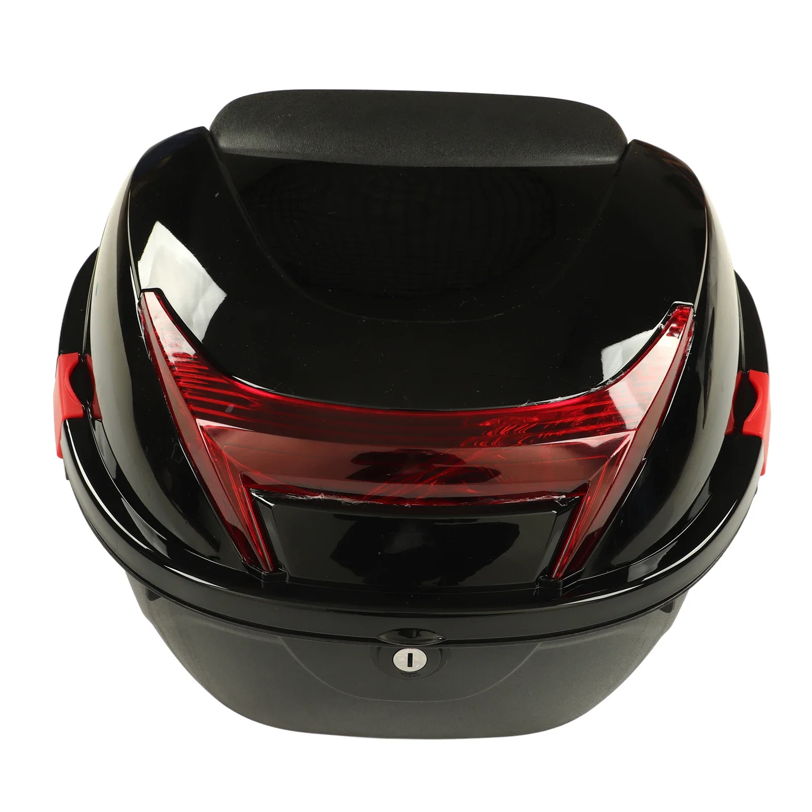 Motorcycle Rear Top Box Lockable Waterproof Tail Trunk Storage Case for Most Motorbikes with Reflective Strip