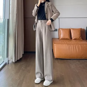 Women's Office Fall Winter Office Tailoring Women's Dress Tweed Tweed Larga High Waist Aesthetic Trends 2024 Harajuku 8 Main Sales Women's Tailoring Pants - №6