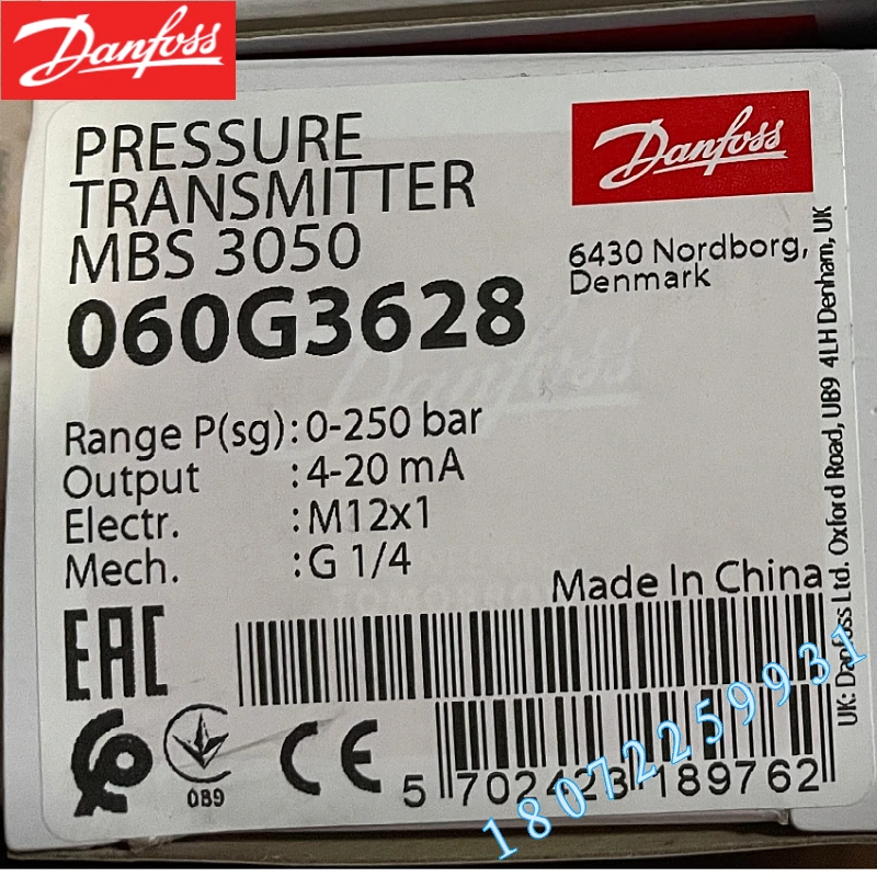 Danfoss MBS3050 060G5573/060G5574/060G5627/060G5887 Pressure Sensors