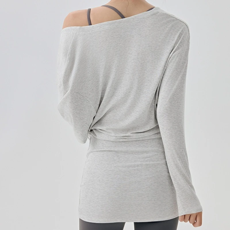 Summer Breathable Yoga Tops Long-sleeved Slim-fit Gym Pilates T-shirts Soft Comfy Quick-dry Women Sports Tennis Golf Sweatshirts