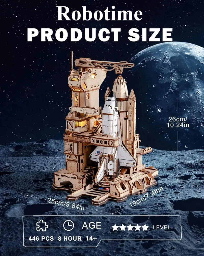 New Robotime LKA02 3D Space Shuttle Model Kit A High-Value Creative Assembly Toy for Adults Perfect for Collection and Gifting