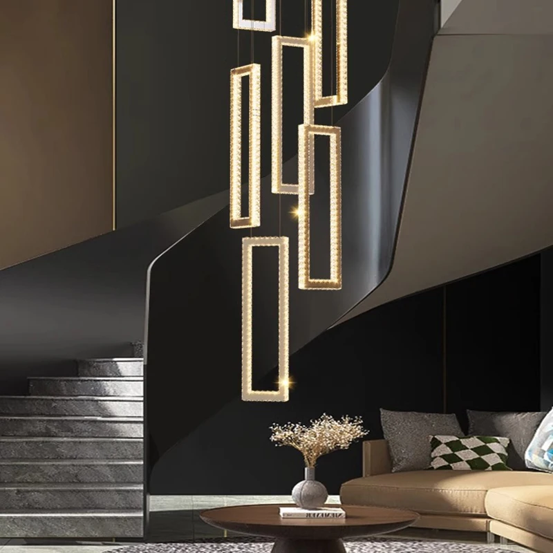 

Modern Crystal Stair Chandelier Lights Indoor Lighting Ceiling Lamp Hanging Light Led Chandeliers For Living Room Indoor Lightin