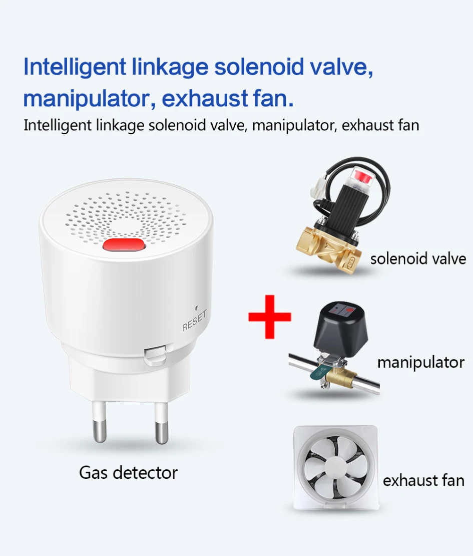 Tuya Smart Home Wifi Natural Gas Sensor Combustible Household Smart LPG Gas Leakage Alarm Detector Fire Security Protection