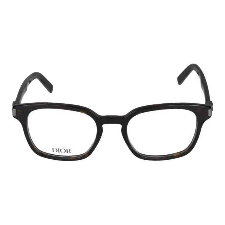 DIOR Square Eyeglass Frames Men's Black CD ICONO S4I Non