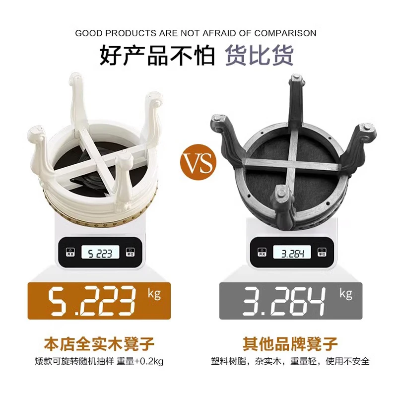 مقعد دائري صغير على الطراز الأوروبي، مقعد أريكة عالي الجودة في غرفة المعيشة، مقعد طاولة القهوة، تغيير الأحذية المنزلية المصنوعة من الخشب الصلب