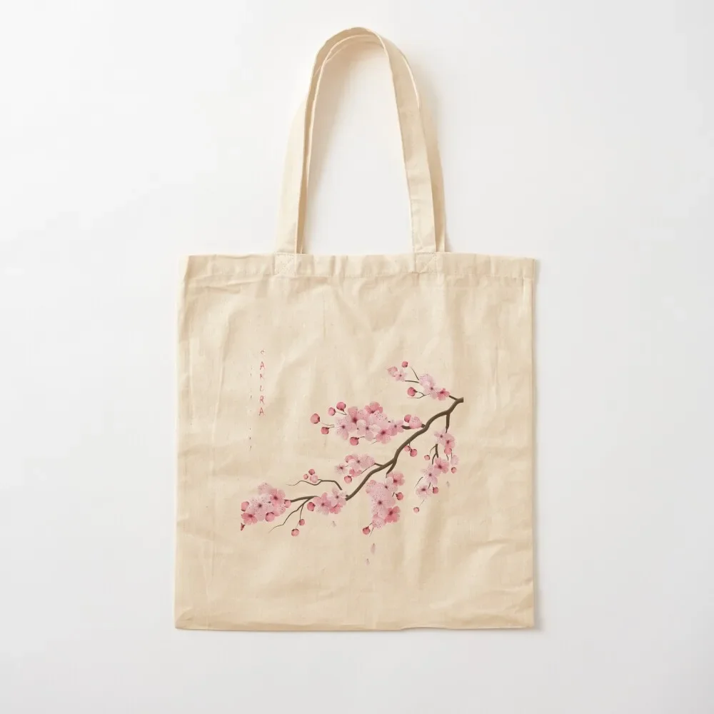 

Vintage Sakura Japanese Cherry Blossom Flower Tote Bag bags woman 2025 Women's shopper Shopping bags sac pour femme Tote Bag