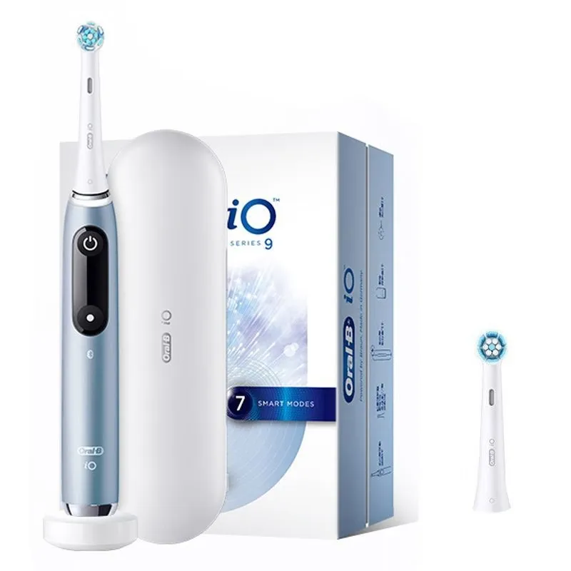 

Электрическая зубная щетка Oral B io 9, микросмическая перезаряжаемая интеллектуальная нежная щетка с датчиком облака и зарядным дорожным ящиком