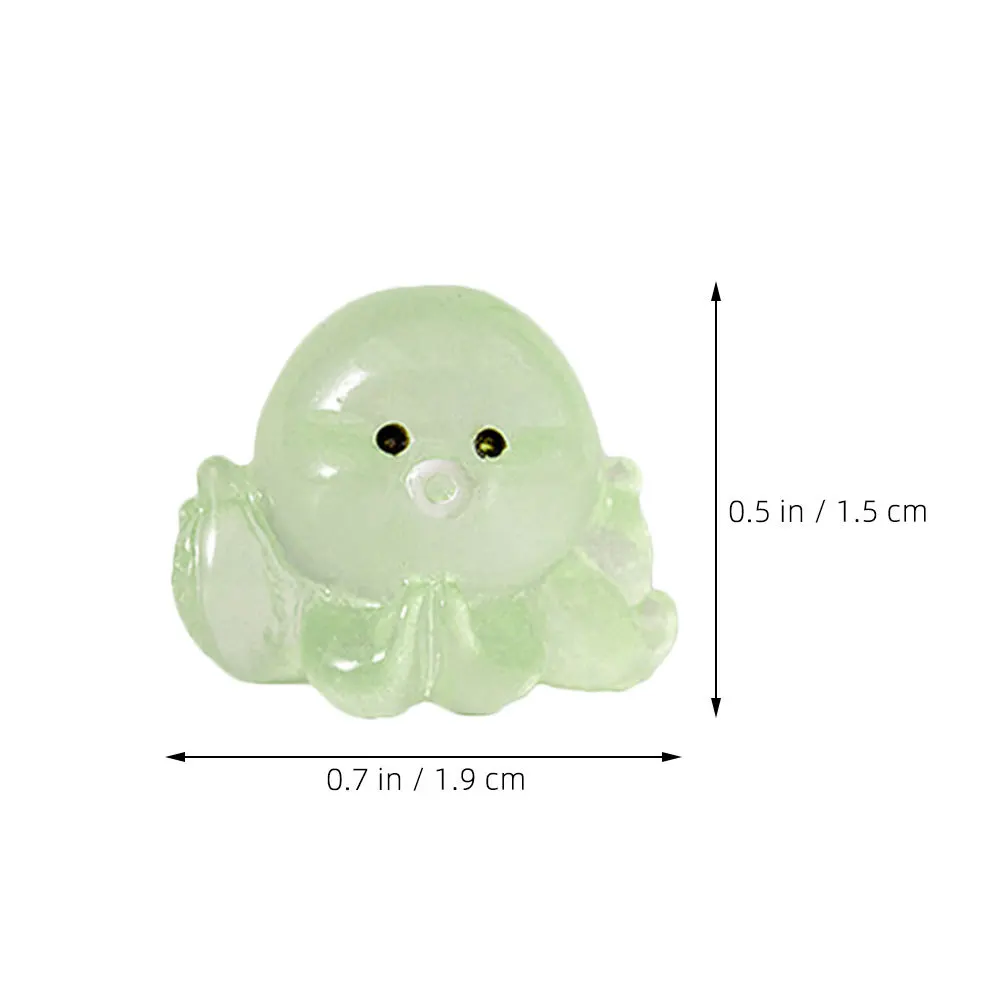 32개 미니 레진 야광 문어 장식품 어두운 곳에서 빛나는 레진 해양 동물 요정 정원 수족관 미니어처 문어