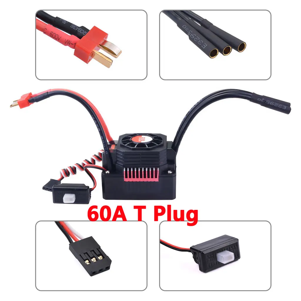 Overtref Hobby KK 3650 Combo waterdichte borstelloze motor 7700/6900/4500/3600/3100KV 3,175 mm as met 60A/120A ESC voor 1/10 RC auto